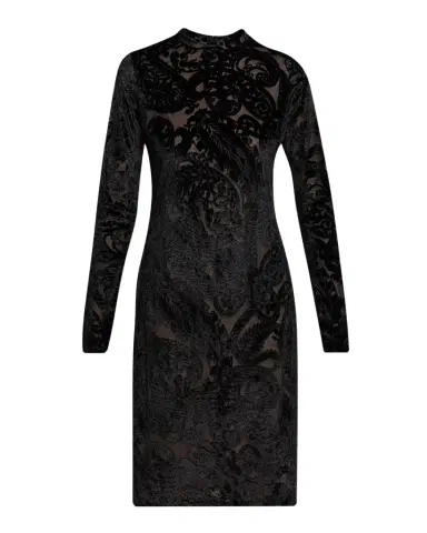 Etro Paisley Velvet Burnout Long-Sleeve Dress | Thumbnail 1 Etro Paisley Velvet Burnout Long-Sleeve Dress | Thumbnail 1