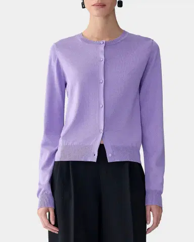 Carolina Herrera Silk-Cotton Crewneck Cardigan | Thumbnail 2 Carolina Herrera Silk-Cotton Crewneck Cardigan | Thumbnail 2