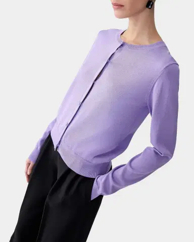 Carolina Herrera Silk-Cotton Crewneck Cardigan | Thumbnail 4 Carolina Herrera Silk-Cotton Crewneck Cardigan | Thumbnail 4