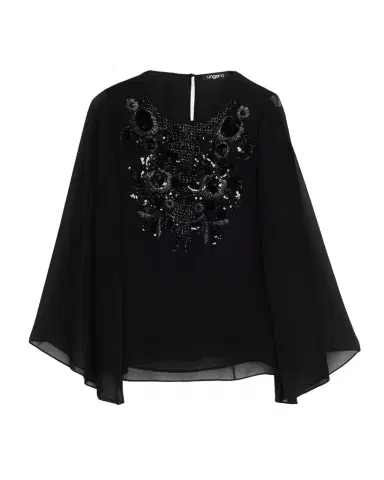 Ungaro Nastasia Sheer-Sleeve Bead & Sequin Blouse | Thumbnail 1