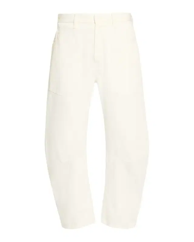 Shon Herringbone Barrel-Leg Ankle Pants