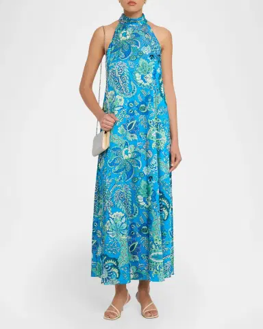 Ungaro Sabine Floral-Print Rhinestone Halter Maxi Dress | Thumbnail 2 Ungaro Sabine Floral-Print Rhinestone Halter Maxi Dress | Thumbnail 2