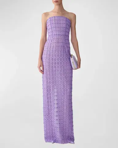 Carolina Herrera Strapless Crystal-Embroidered Column Gown | Thumbnail 2