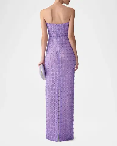 Carolina Herrera Strapless Crystal-Embroidered Column Gown | Thumbnail 3