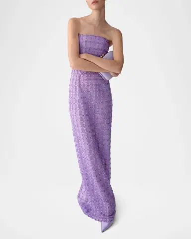 Carolina Herrera Strapless Crystal-Embroidered Column Gown | Thumbnail 4