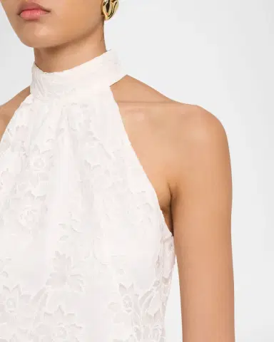 Ungaro Meadow Floral-Embroidered Halter Midi Dress | Thumbnail 5