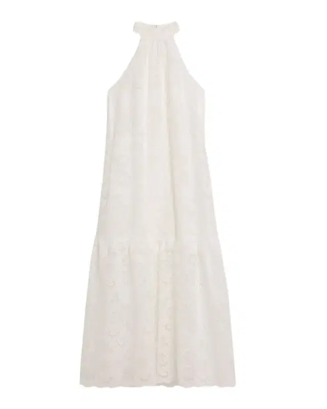 Ungaro Meadow Floral-Embroidered Halter Midi Dress