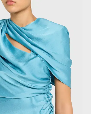 Stella McCartney Draped Capelet Satin Gown | Thumbnail 5 Stella McCartney Draped Capelet Satin Gown | Thumbnail 5