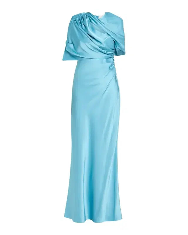 Stella McCartney Draped Capelet Satin Gown