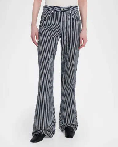 Nili Lotan Celia Striped Flare Jeans | Thumbnail 4