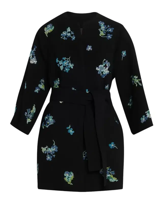 Libertine Bluebell Lane Embellished Cashmere Belted Open Coat