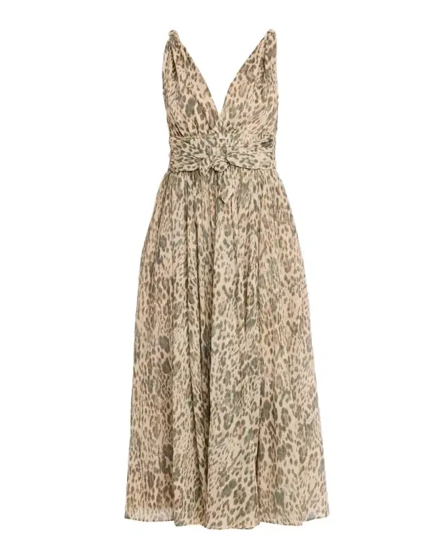 Ungaro Jillian Sleeveless Leopard-Print Cotton Dress