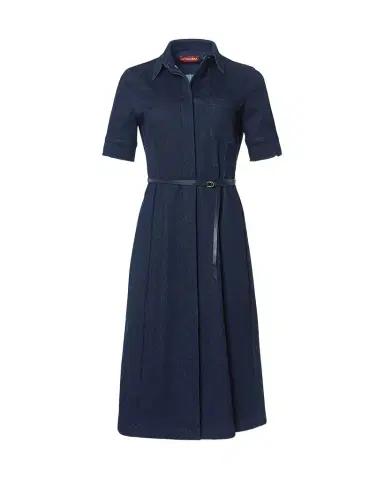 Altuzarra Kieran Denim Leather Belted Midi Dress | Thumbnail 1 Altuzarra Kieran Denim Leather Belted Midi Dress | Thumbnail 1