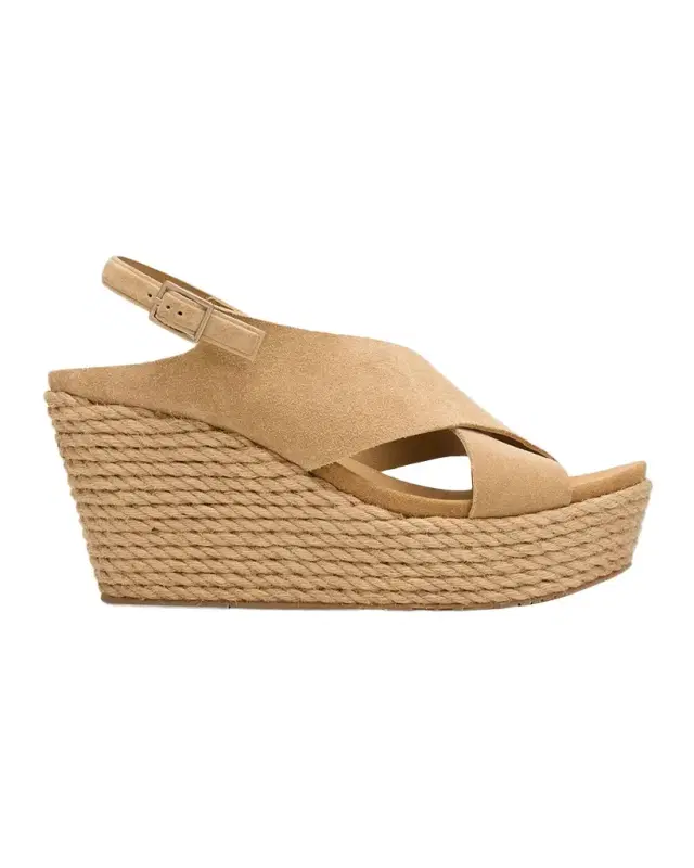 PEDRO GARCIA 85mm Donvina Suede Crisscross Wedge Espadrilles