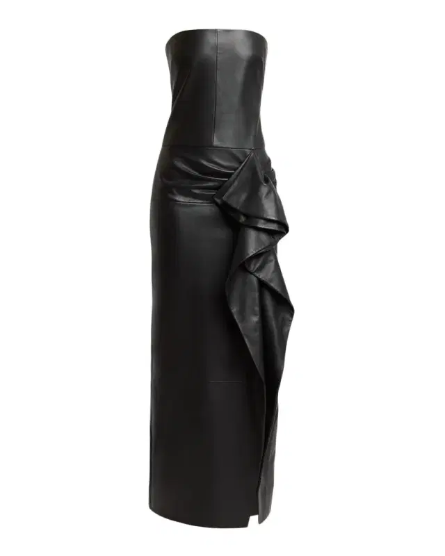 Proenza Schouler Alonna Strapless Leather Dress