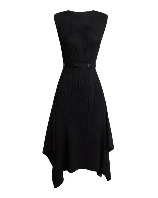 Artemis Sleeveless Rib Knit Belted Midi Dress Artemis Sleeveless Rib Knit Belted Midi Dress