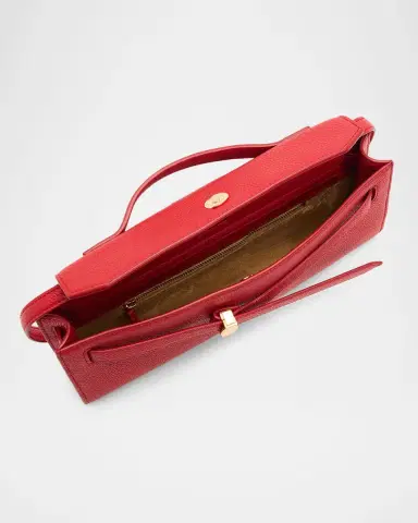 Veronica Beard Dash Belted Pebble Leather Clutch Bag | Thumbnail 3