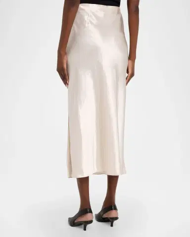 Vince Side-Slit Satin Slip Skirt | Thumbnail 3