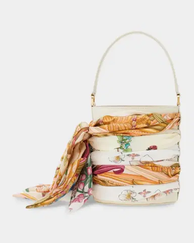 Ferragamo Scarf-Wrapped Leather Bucket Bag | Thumbnail 3 Ferragamo Scarf-Wrapped Leather Bucket Bag | Thumbnail 3