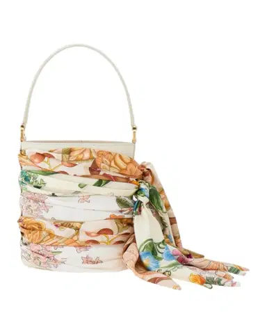 Ferragamo Scarf-Wrapped Leather Bucket Bag | Thumbnail 1 Ferragamo Scarf-Wrapped Leather Bucket Bag | Thumbnail 1