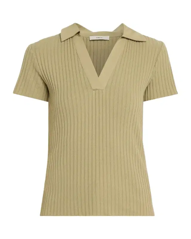 Ribbed Cotton-Blend Polo Shirt