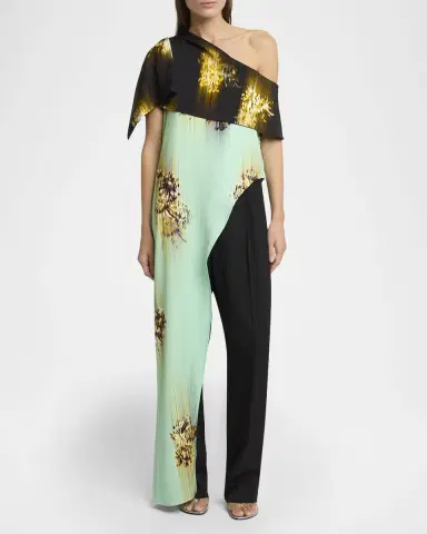 Proenza Schouler Haya Printed Asymmetric Draped Top | Thumbnail 2