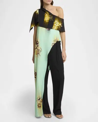 Proenza Schouler Haya Printed Asymmetric Draped Top | Thumbnail 4