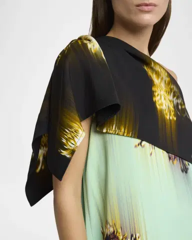Proenza Schouler Haya Printed Asymmetric Draped Top | Thumbnail 5
