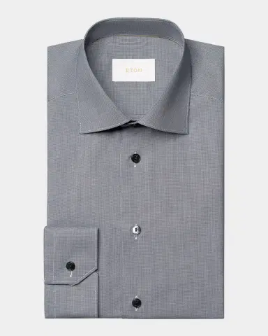 Eton Men's Contemporary Fit Micro-Houndstooth Elevated Dress Shirt | Thumbnail 2
