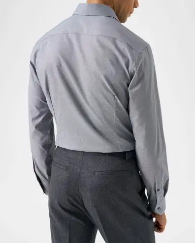 Eton Men's Contemporary Fit Micro-Houndstooth Elevated Dress Shirt | Thumbnail 3
