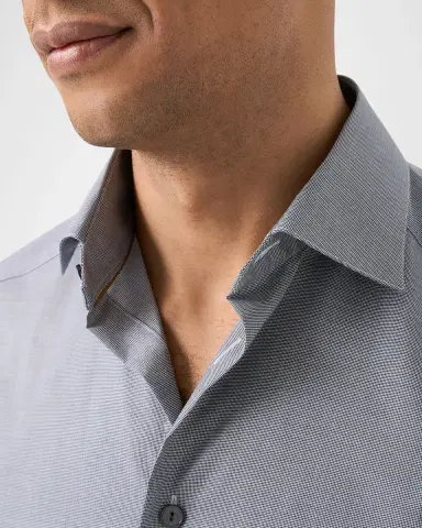 Eton Men's Contemporary Fit Micro-Houndstooth Elevated Dress Shirt | Thumbnail 5