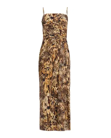 Adam Lippes Cari Abstract-Print Draped Ankle Dress | Thumbnail 1