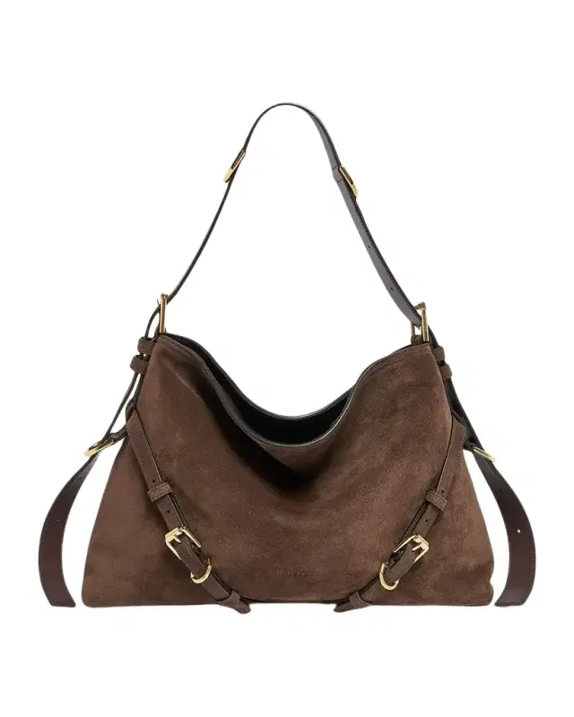 Givenchy Voyou Medium Slouchy Shoulder Bag in Suede