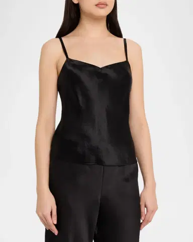 Vince Satin V-Neck Cami | Thumbnail 4
