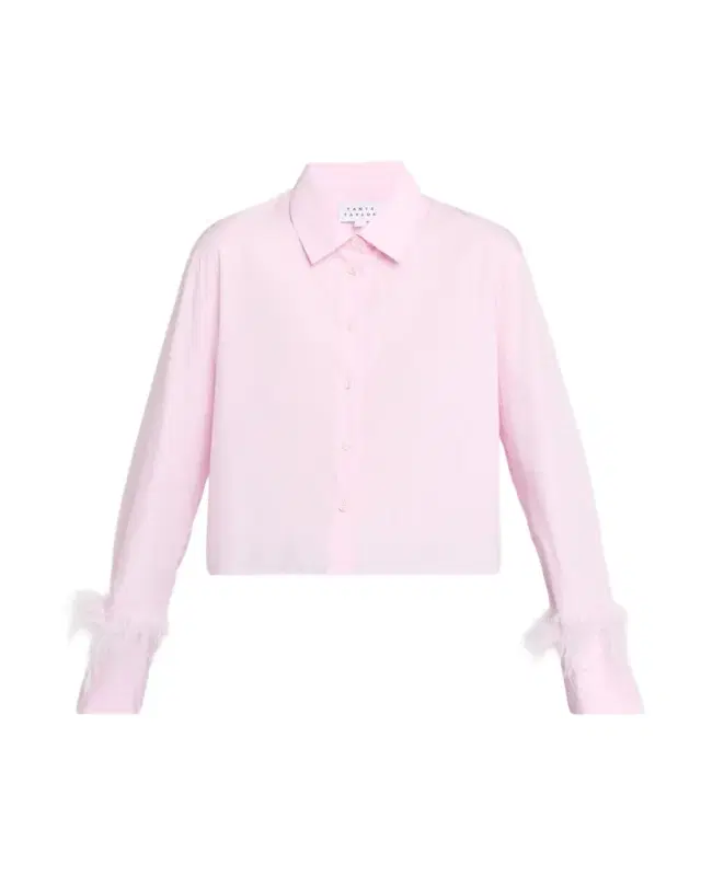 Tanya Taylor Largaux Feathered Button-Front Shirt