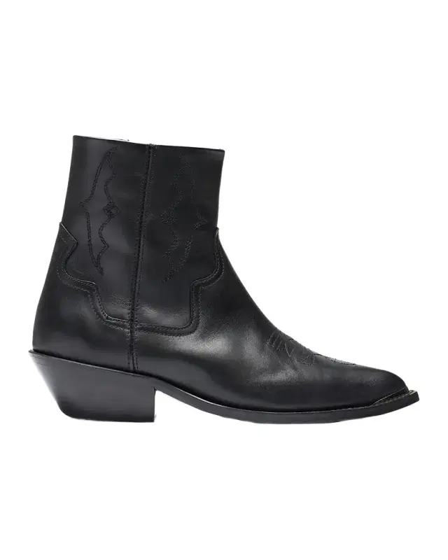 REPRESENT Men 's Michael Leather Zip-Up Western Ankle Boots