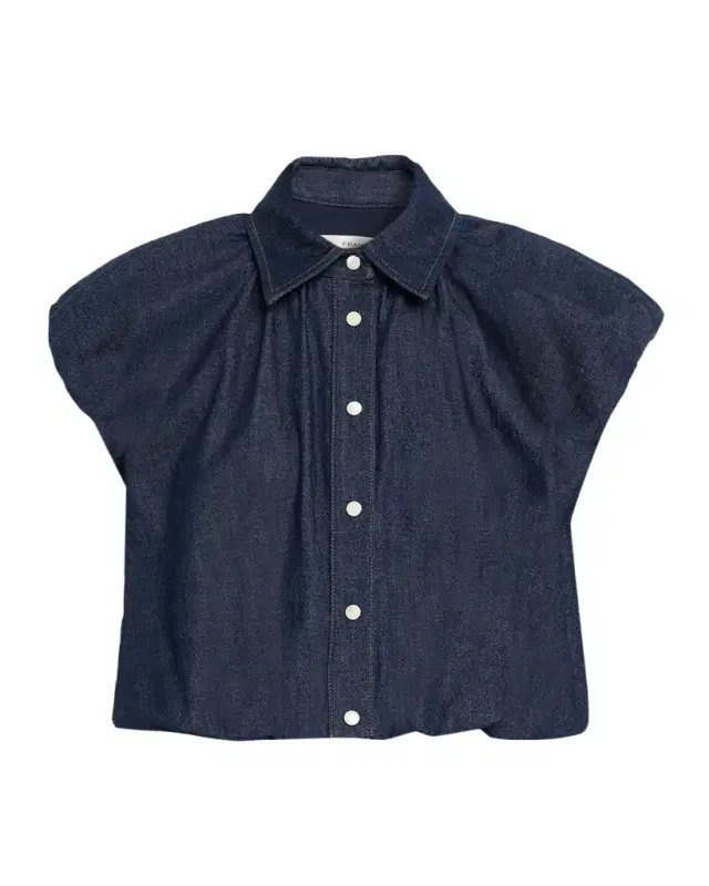 FRAME The Shell Bubble-Sleeve Top
