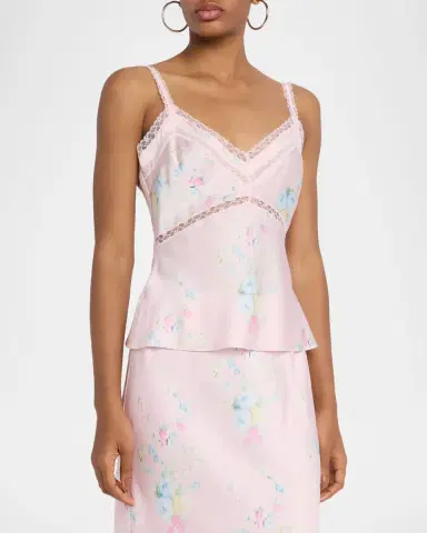 LoveShackFancy Lirena Lace-Trim Sleeveless Satin Top | Thumbnail 4 LoveShackFancy Lirena Lace-Trim Sleeveless Satin Top | Thumbnail 4