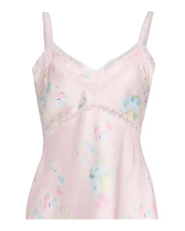 Lirena Lace-Trim Sleeveless Satin Top