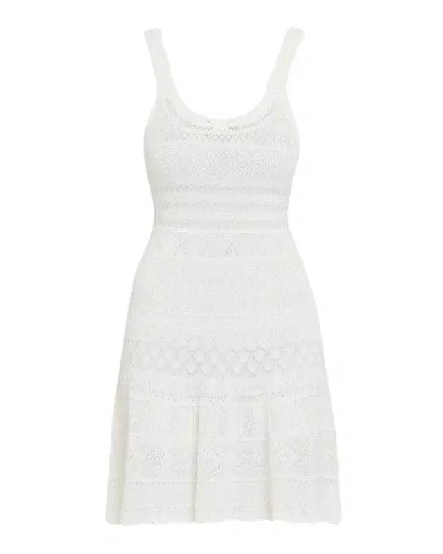 LoveShackFancy Darlena Fine Pointelle Knit Mini Dress