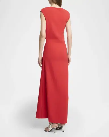 Proenza Schouler Damea Cap-Sleeve Matte Crepe Maxi Dress | Thumbnail 3 Proenza Schouler Damea Cap-Sleeve Matte Crepe Maxi Dress | Thumbnail 3