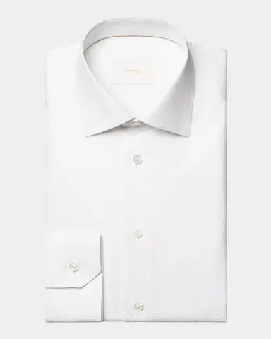 Eton Men's Slim Fit Textured Elevated Pique Dress Shirt | Thumbnail 2