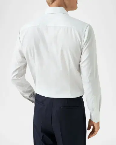Eton Men's Slim Fit Textured Elevated Pique Dress Shirt | Thumbnail 3
