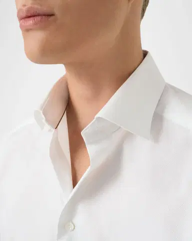 Eton Men's Slim Fit Textured Elevated Pique Dress Shirt | Thumbnail 5