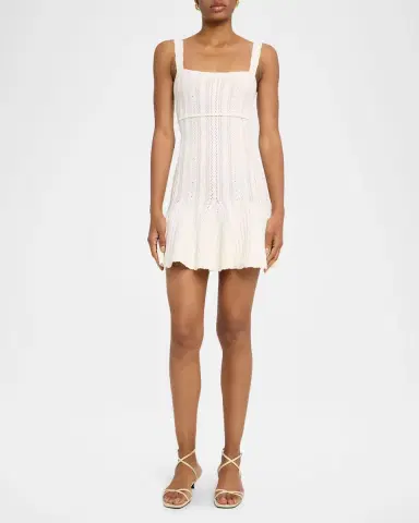 LoveShackFancy Tabatha Pointelle Knit Mini Dress | Thumbnail 2 LoveShackFancy Tabatha Pointelle Knit Mini Dress | Thumbnail 2