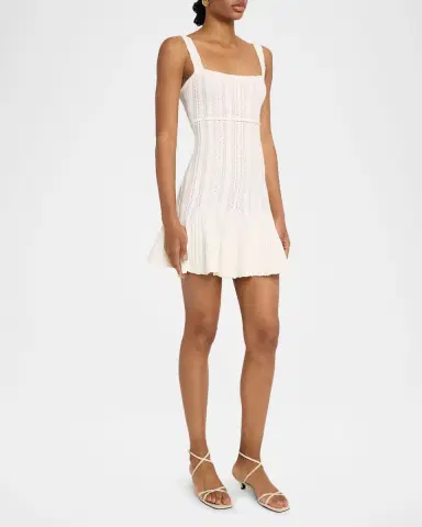 LoveShackFancy Tabatha Pointelle Knit Mini Dress | Thumbnail 4 LoveShackFancy Tabatha Pointelle Knit Mini Dress | Thumbnail 4