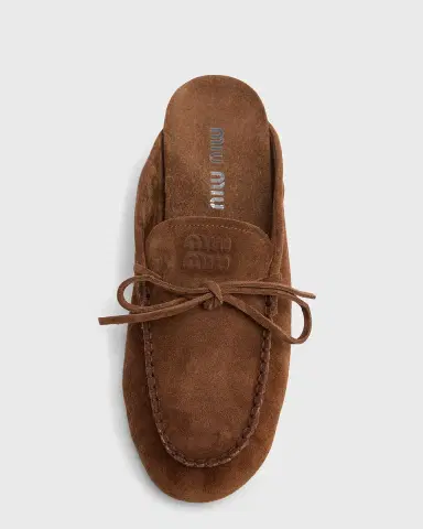 Miu Miu Sabot Suede Moccasin Mules | Thumbnail 6 Miu Miu Sabot Suede Moccasin Mules | Thumbnail 6