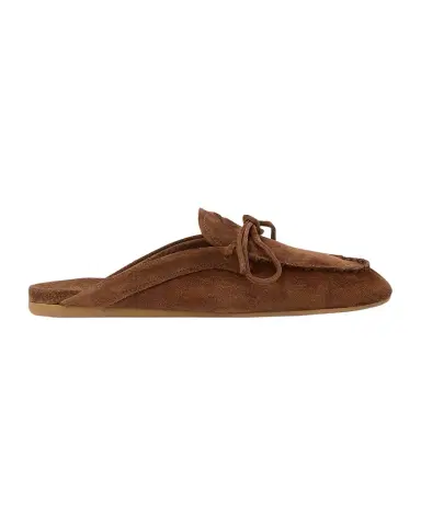 Miu Miu Sabot Suede Moccasin Mules | Thumbnail 1 Miu Miu Sabot Suede Moccasin Mules | Thumbnail 1
