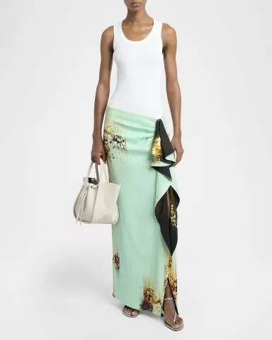 Proenza Schouler Cella Printed Double Crepe Skirt | Thumbnail 2