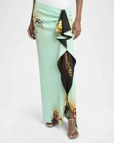 Proenza Schouler Cella Printed Double Crepe Skirt | Thumbnail 4